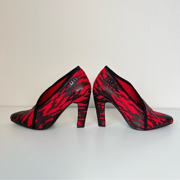 United Nude Fold Lite Mid Heels Blush Geo Red Black Graphic Pumps EU 38 US 7.5 - Picture 3 of 8